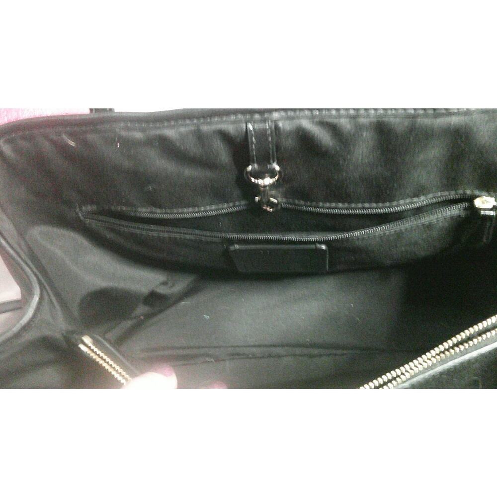 Coach Signature Coated Canvas Tote Black Leather Trim Shoulder Bag F57842 - Picture 7 of 8